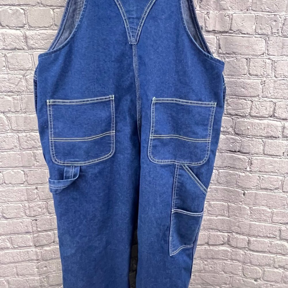 Liberty Bib Overalls Women's  Size L Dark Blue Jean 38 x 31 - Picture 8 of 13